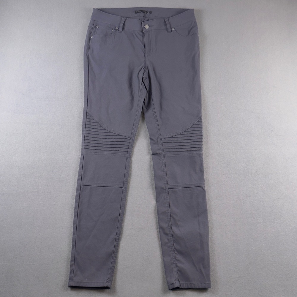 Prana Brenna Moto Pants Charcoal Gray Skinny Leg W4BREN315 Size 10
